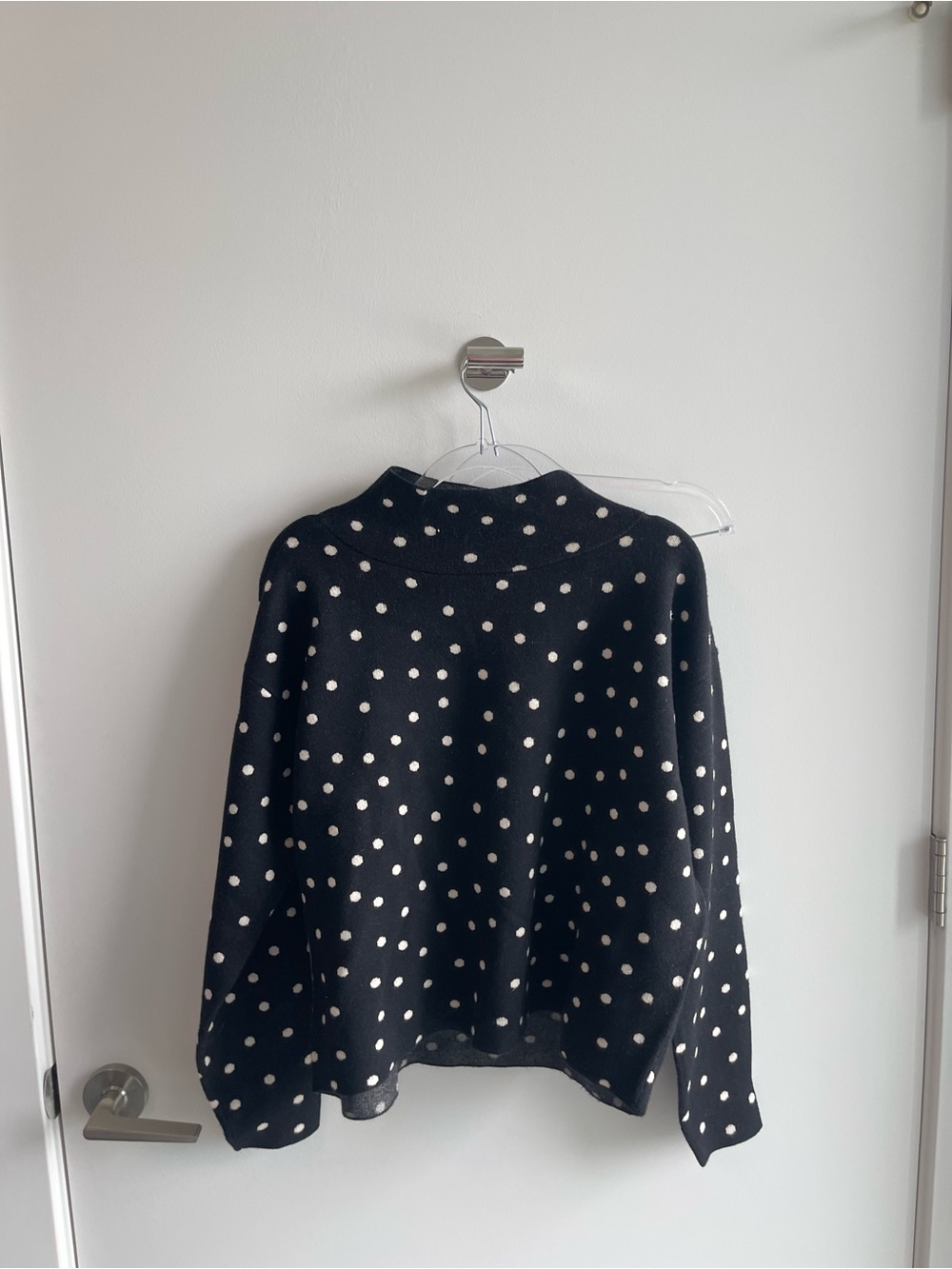 Mauve Black Polka Dot Women’s Sweater - Cream Dot Pattern
